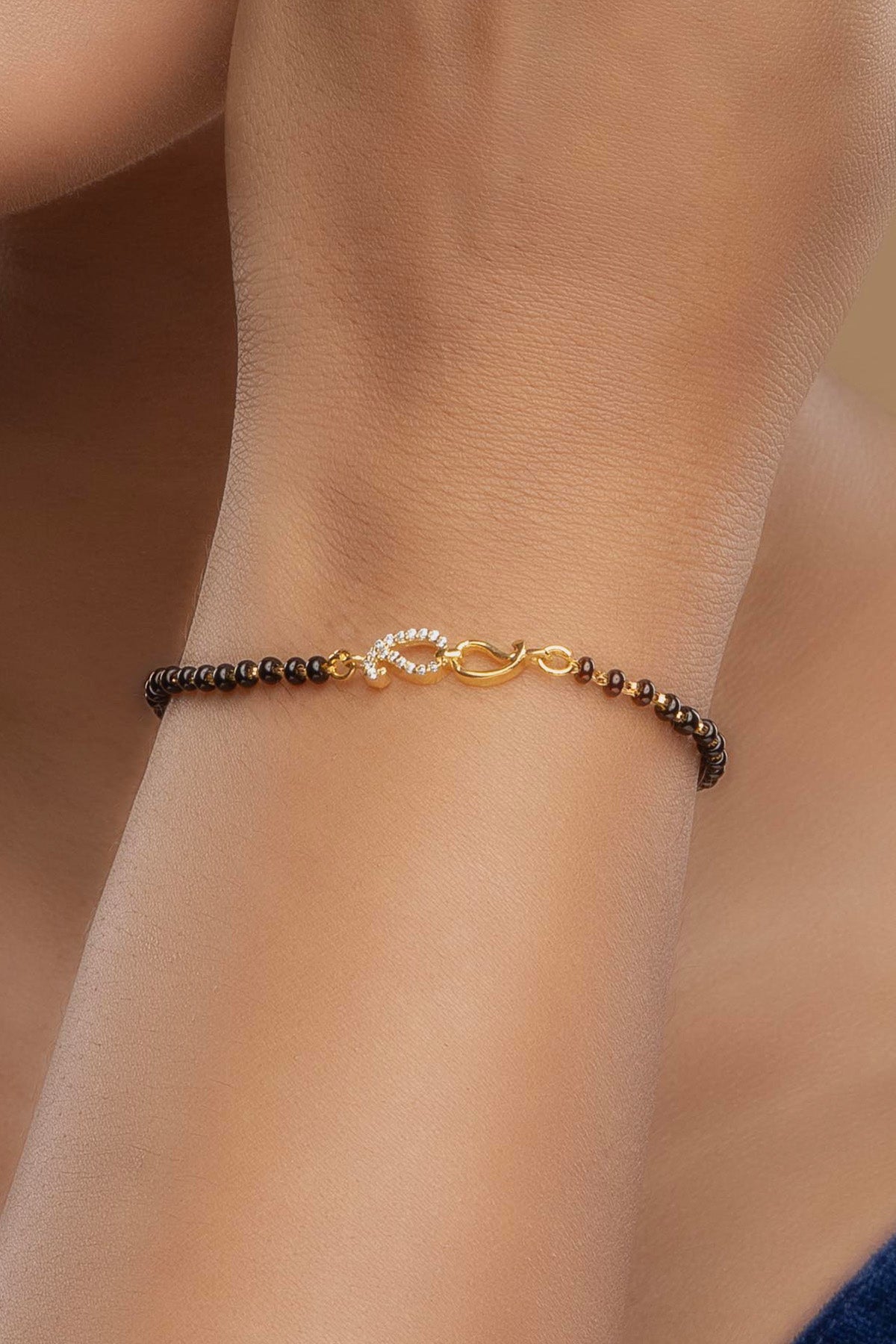 Buy Gold Beads Hand Mangalsutra by Sica for women online at ScrollnShops